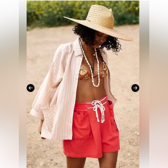 NEW Free People Flores Short Poppy Red Size XS NWOT - Picture 3 of 8